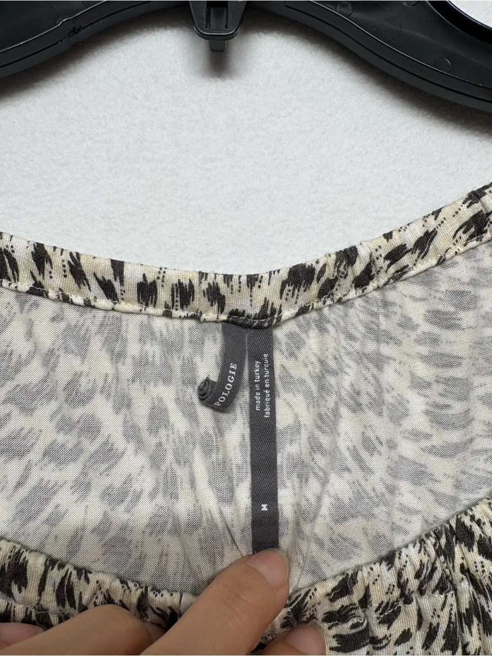Anthropologie Cascais Top Size Medium Animal Print Neutral Off The Shoulder